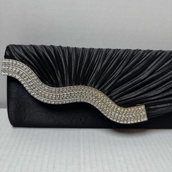 Vintage Kseymeir Evening Clutch Purses Pleated Satin Handbags Chain Bag - Picture 3 of 10